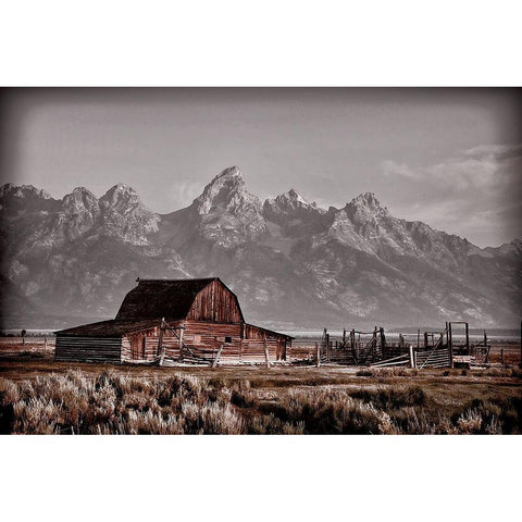 John Moutlon Barn White Modern Wood Framed Art Print by Smith, Ken