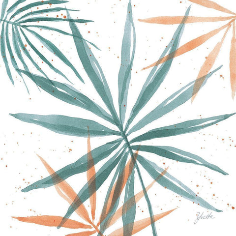 Palm Party I Black Modern Wood Framed Art Print by St.Amant, Yvette