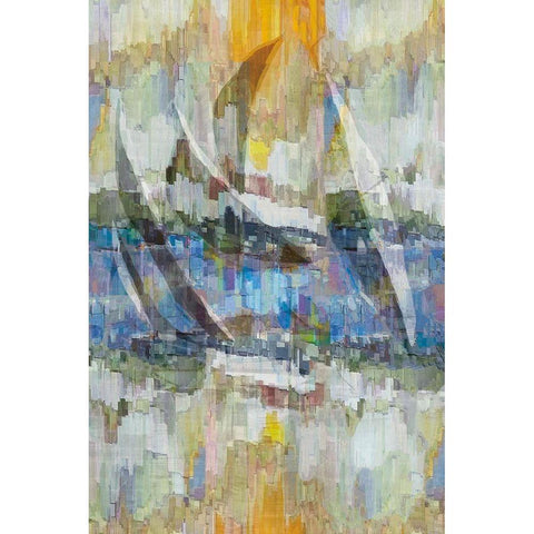Abstract Sails Black Modern Wood Framed Art Print with Double Matting by Wiley, Marta G.
