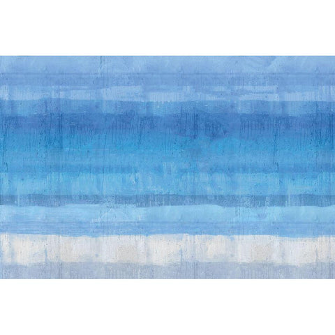 Blue Abstract Black Modern Wood Framed Art Print by Wiley, Marta G.