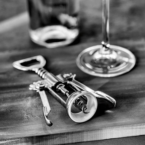 Corks II Black Modern Wood Framed Art Print with Double Matting by Frank, Assaf