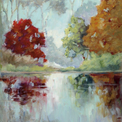Morning Mist Gold Ornate Wood Framed Art Print with Double Matting by Mary Parker Buckley