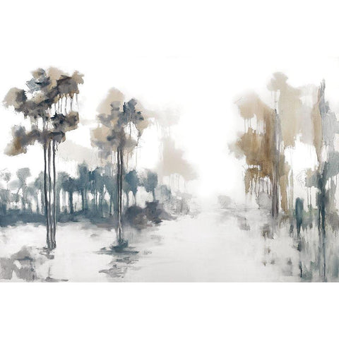 Back Roads And Flooded Fields Black Modern Wood Framed Art Print with Double Matting by Ellens, Jacqueline