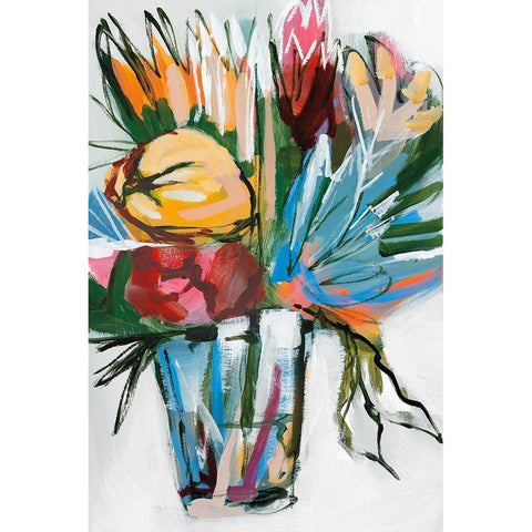 November Blooms  I White Modern Wood Framed Art Print by Fitzsimmons, A.