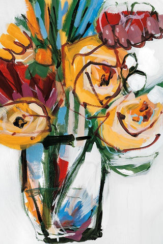 November Blooms  II White Modern Wood Framed Art Print with Double Matting by Fitzsimmons, A.