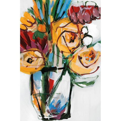 November Blooms  II Black Modern Wood Framed Art Print by Fitzsimmons, A.