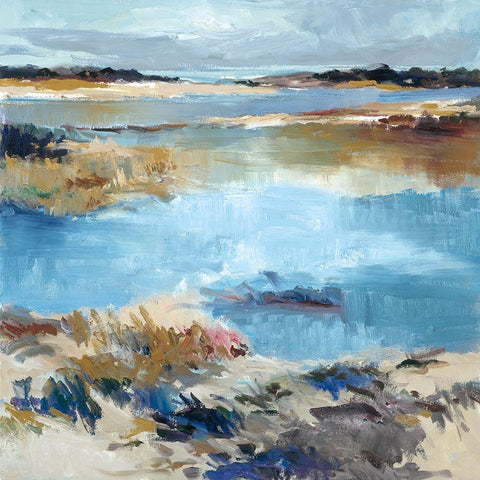 Water Way White Modern Wood Framed Art Print by Camps, Pere