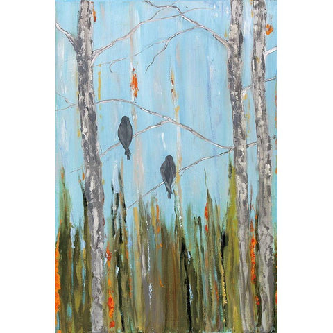 Les Canaris I Black Modern Wood Framed Art Print by Kadmiri, Aziz