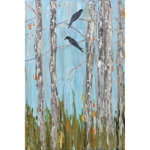 Les Canaris II Black Modern Wood Framed Art Print by Kadmiri, Aziz