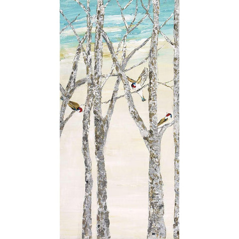 Zanoba Birds II Black Modern Wood Framed Art Print by Kadmiri, Aziz