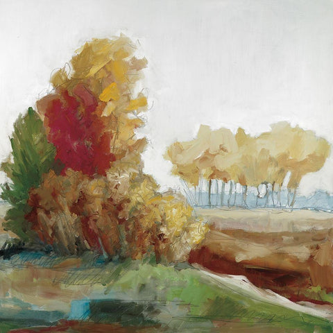 Autumn Colors White Modern Wood Framed Art Print by Ellens, Jacqueline