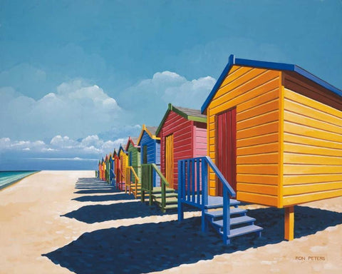 Before the Crowd White Modern Wood Framed Art Print with Double Matting by Peters, Ron