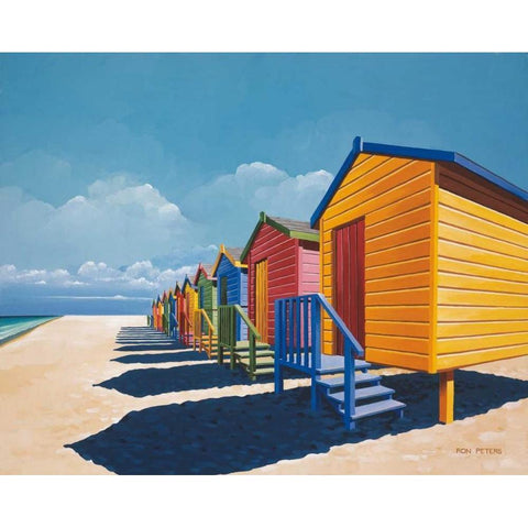 Before the Crowd White Modern Wood Framed Art Print by Peters, Ron