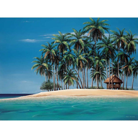 Tiki Time White Modern Wood Framed Art Print by Peters, Ron