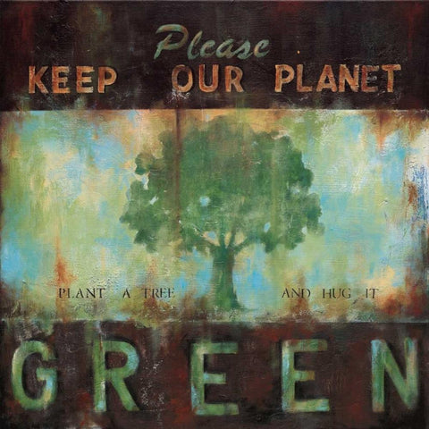 Green Planet Black Ornate Wood Framed Art Print with Double Matting by Pasion, Wani