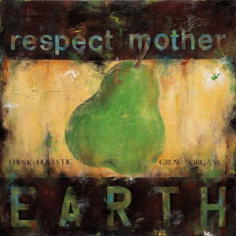 Respect Mother Earth Black Modern Wood Framed Art Print with Double Matting by Pasion, Wani