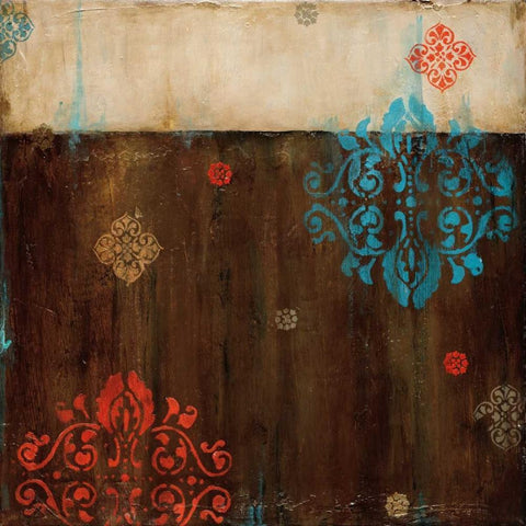 Damask Patterns II Black Modern Wood Framed Art Print by Pasion, Wani