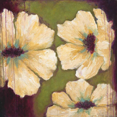 Blooms II White Modern Wood Framed Art Print by Pasion, Wani