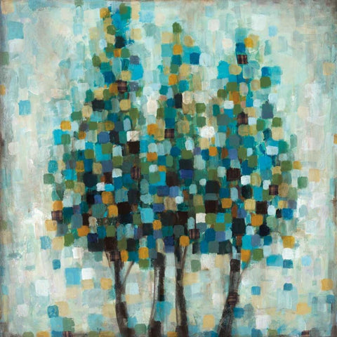Into the Blue White Modern Wood Framed Art Print with Double Matting by Pasion, Wani