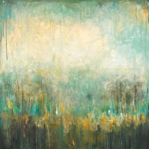 Jardin Vert Black Modern Wood Framed Art Print by Pasion, Wani