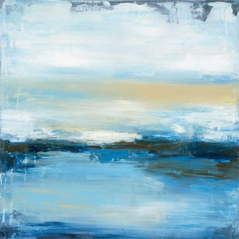 Dreaming Blue II Black Modern Wood Framed Art Print by Pasion, Wani