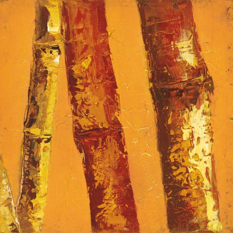 Bamboo Columbia II White Modern Wood Framed Art Print with Double Matting by Quintero, Tita