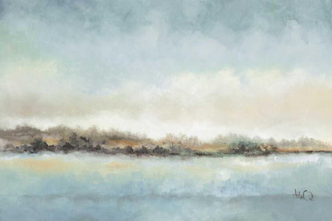 Calm Horizon White Modern Wood Framed Art Print with Double Matting by Quintero, Tita