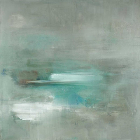 Misty Pal Azure Sea White Modern Wood Framed Art Print by Ross, Heather