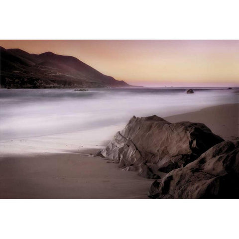 Garrapata Beach Black Modern Wood Framed Art Print with Double Matting by Rehner, John