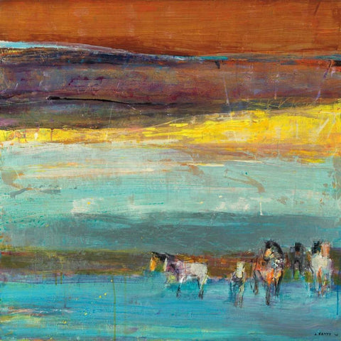 Claire de Lune Gold Ornate Wood Framed Art Print with Double Matting by Samyn, Dominique