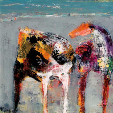 Valentine Black Modern Wood Framed Art Print with Double Matting by Samyn, Dominique