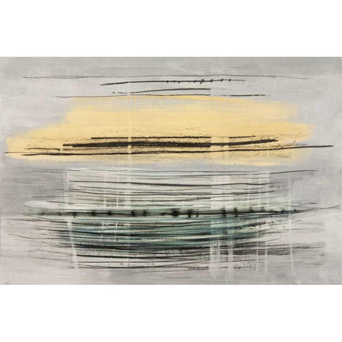 Sunrise Tracks White Modern Wood Framed Art Print by Sims, Drew
