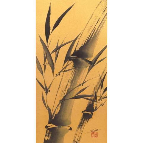 Bamboos Strength White Modern Wood Framed Art Print by Sugita, Katsumi