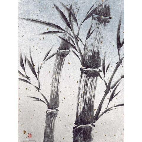 Cool Bamboo II Black Modern Wood Framed Art Print with Double Matting by Sugita, Katsumi