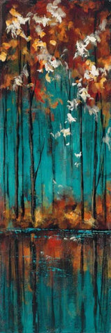 The Mirror II White Modern Wood Framed Art Print with Double Matting by Solis, Luis