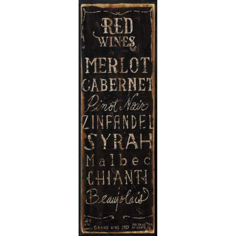 Red Wines Black Modern Wood Framed Art Print with Double Matting by Sanchez, Luis