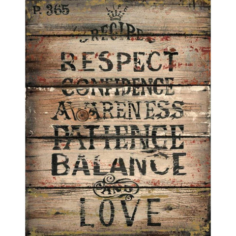 Life Recipe Black Modern Wood Framed Art Print by Sanchez, Luis