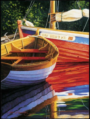 Late Afternoon Reflections Black Ornate Wood Framed Art Print with Double Matting by Tornatzky, Luke J.