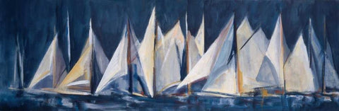 Set Sail Black Ornate Wood Framed Art Print with Double Matting by Torres, Maria Antonia