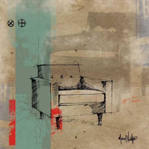 Jane Black Modern Wood Framed Art Print by Venter, Marcel