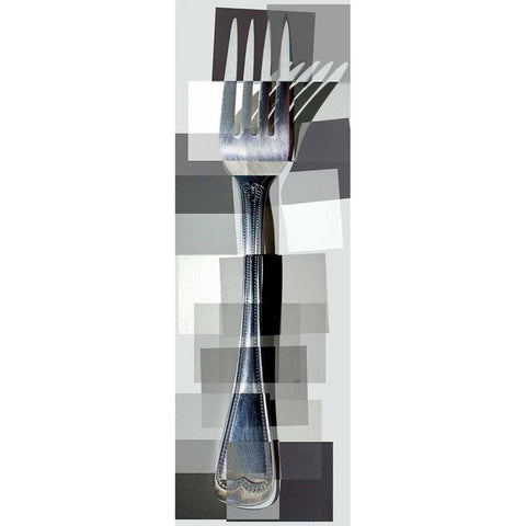 Fork White Modern Wood Framed Art Print by Ventosa, Pep