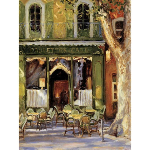 Paulettes Cafe White Modern Wood Framed Art Print by Wicks, Keith