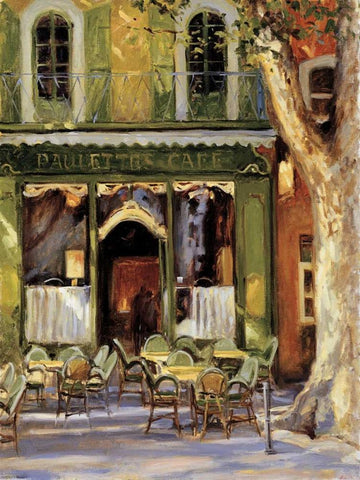 Paulettes Cafe White Modern Wood Framed Art Print with Double Matting by Wicks, Keith