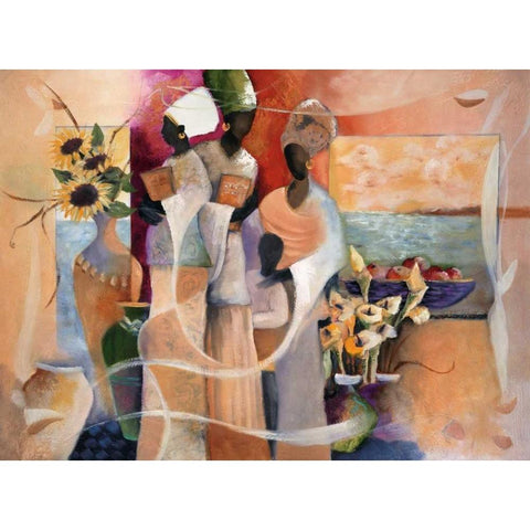 Euphony White Modern Wood Framed Art Print by White, Lee