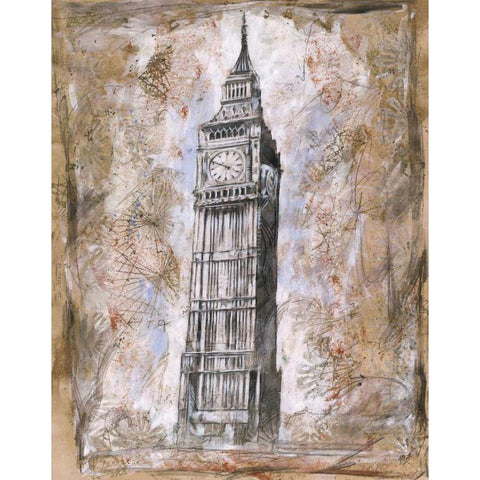 Big Ben Black Modern Wood Framed Art Print by Wiley, Marta G.