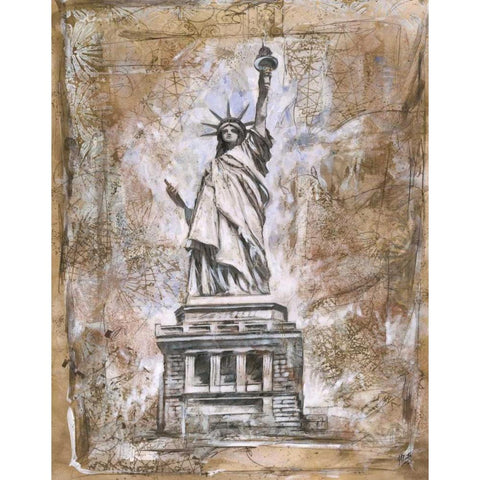 Liberty White Modern Wood Framed Art Print by WIley, Marta G.