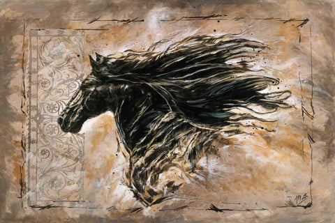 Black Beauty White Modern Wood Framed Art Print with Double Matting by Wiley, Marta G.