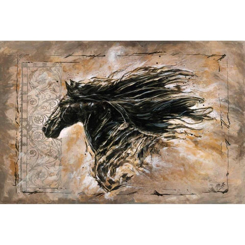 Black Beauty Gold Ornate Wood Framed Art Print with Double Matting by Wiley, Marta G.