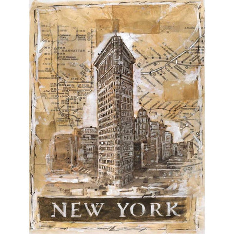 New York White Modern Wood Framed Art Print by Wiley, Marta G.