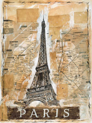 Paris White Modern Wood Framed Art Print with Double Matting by Wiley, Marta G.